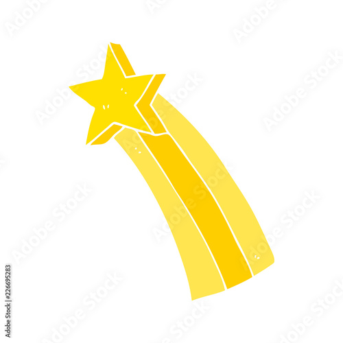 flat color illustration of a cartoon shooting star