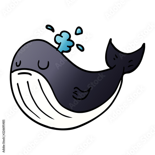 cartoon doodle whale
