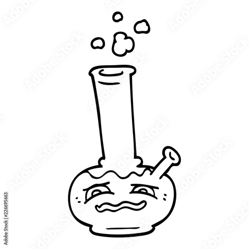 line drawing cartoon bong