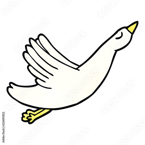 cartoon doodle flying goose