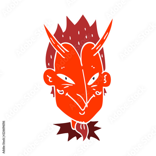cartoon doodle devil face