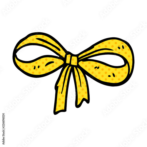 cartoon doodle tied bow