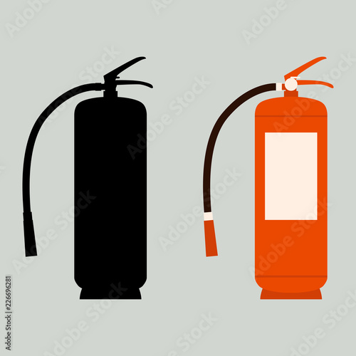 extinguisher  vector illustration flat style  silhouette