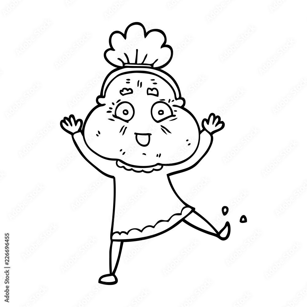 line drawing cartoon dancing old lady line drawing cartoon dancing old lady