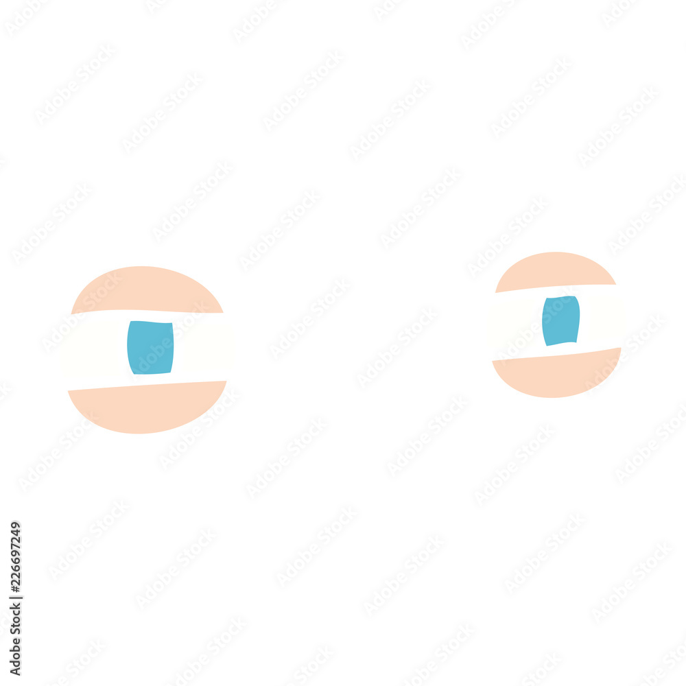 flat color illustration of a cartoon scowling eyes flat color illustration of a cartoon scowling eyes