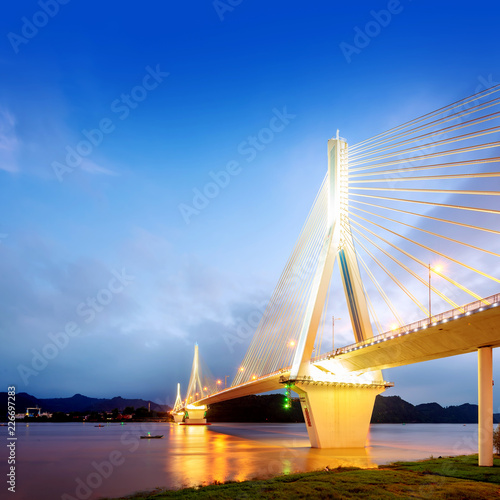 Modern bridge in the night