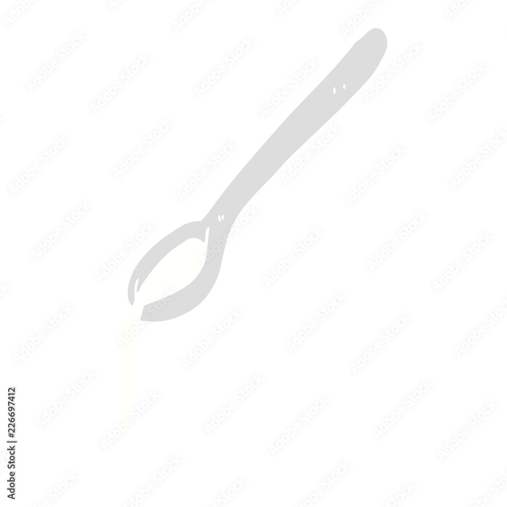 flat color illustration of a cartoon spoon flat color illustration of a cartoon spoon