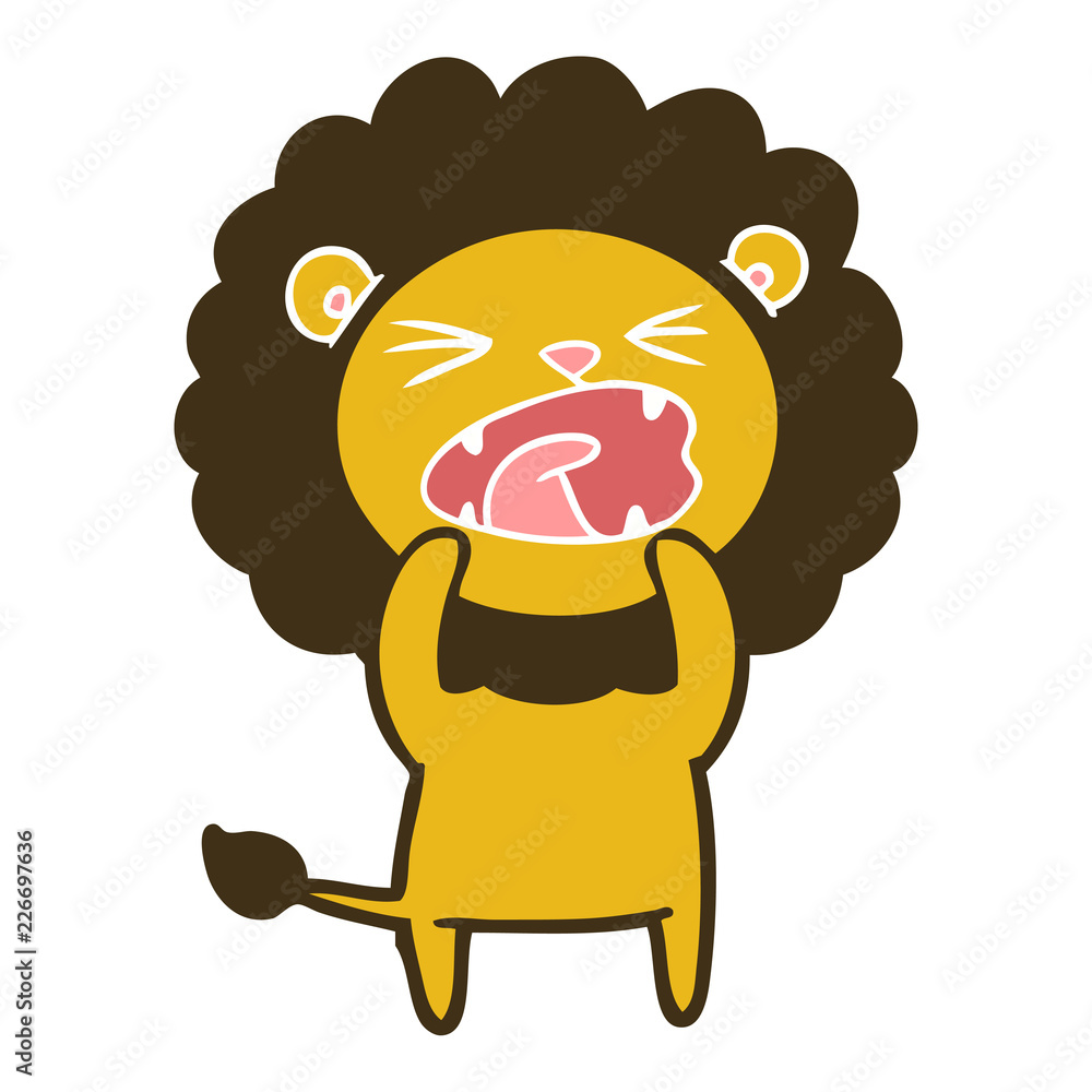 Obraz premium flat color style cartoon lion
