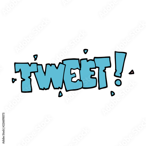 cartoon doodle bird tweet