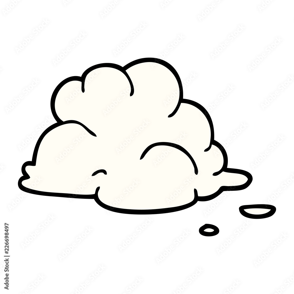 cartoon doodle fluffy white clouds
