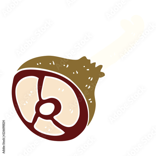 cartoon doodle well cooked meat