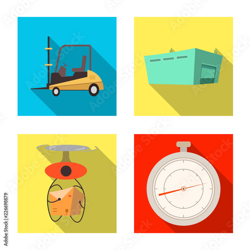 Vector design of goods and cargo symbol. Collection of goods and warehouse stock symbol for web.
