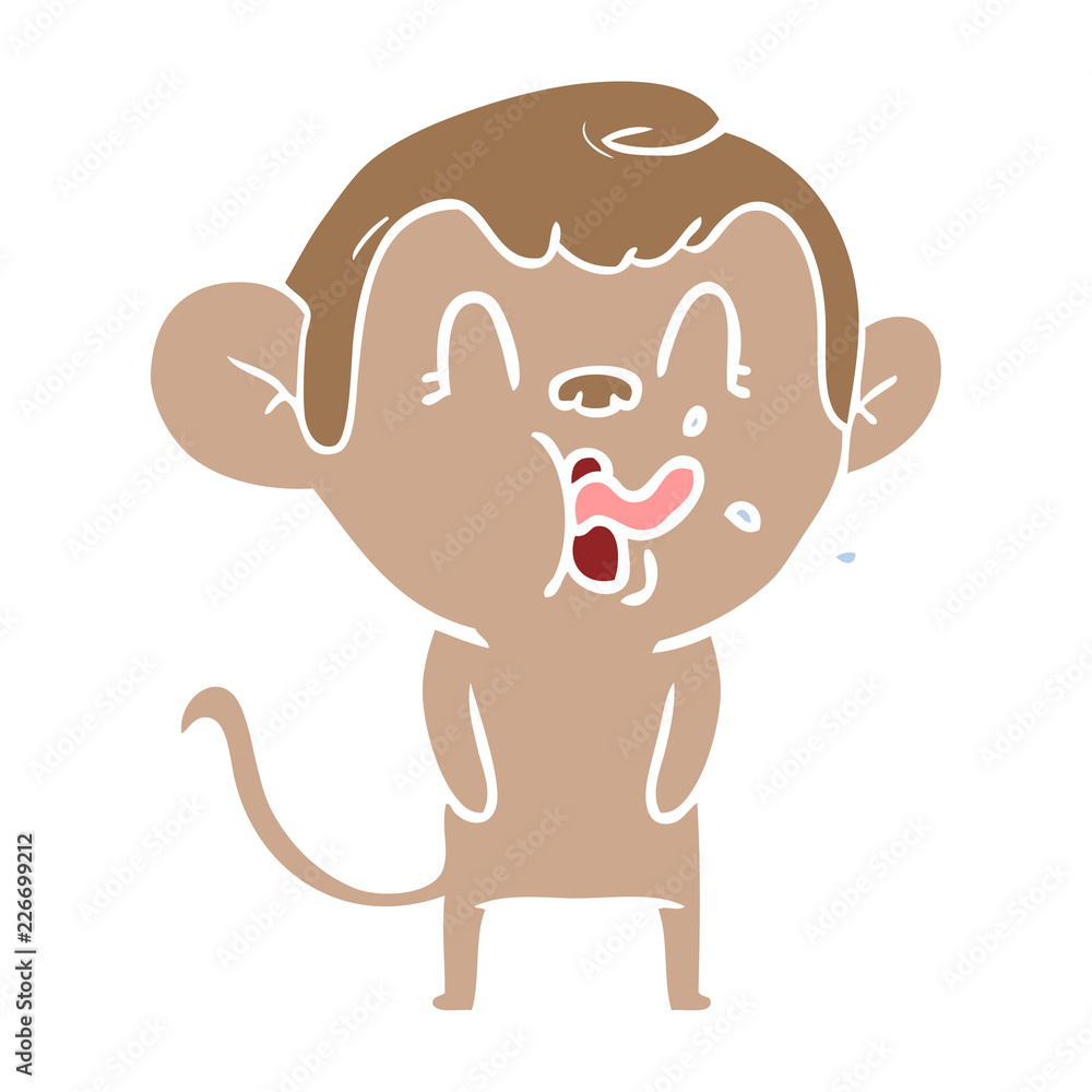 crazy flat color style cartoon monkey crazy flat color style cartoon monkey