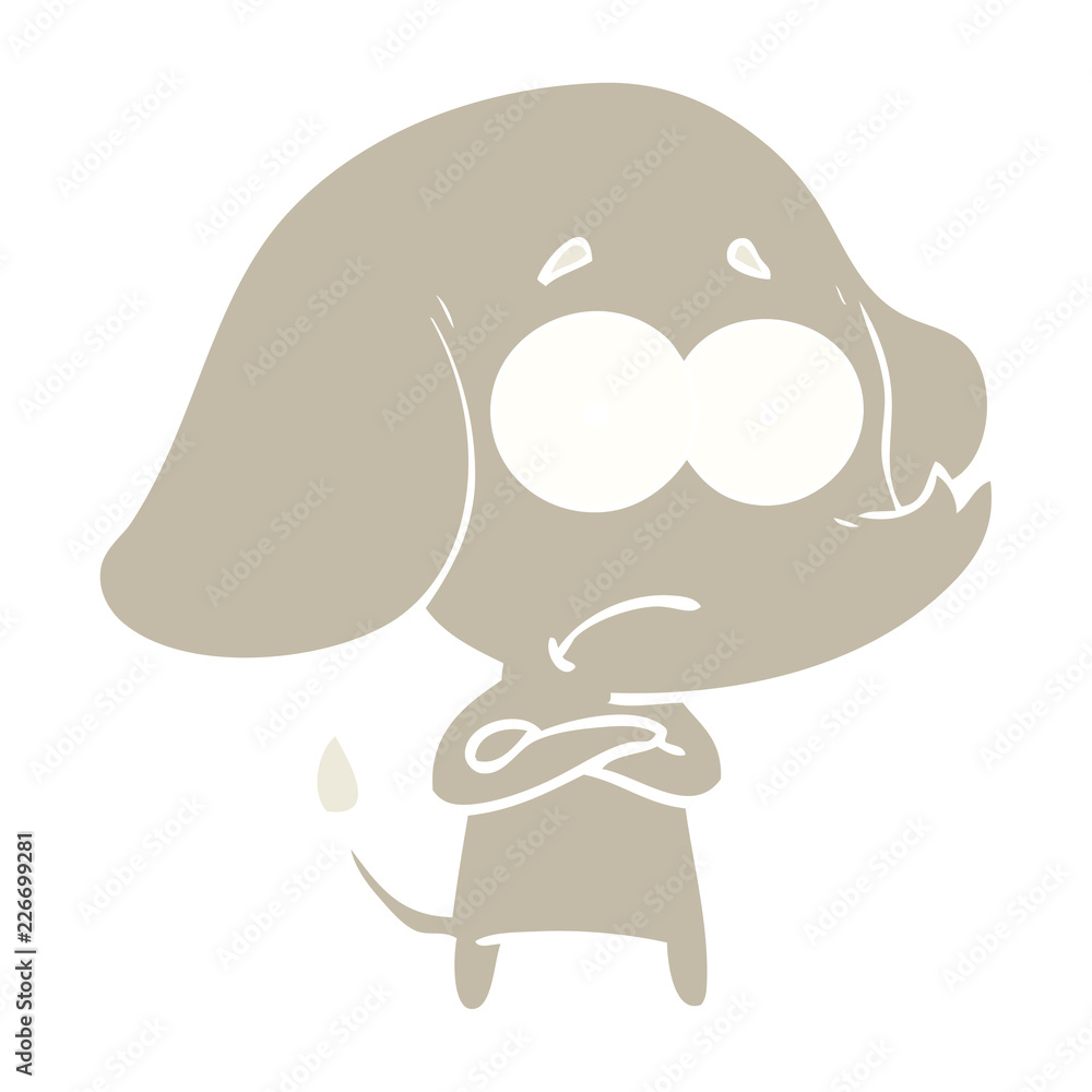 flat color style cartoon unsure elephant flat color style cartoon unsure elephant
