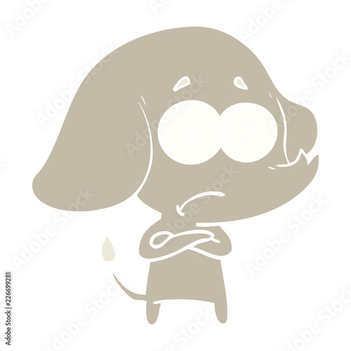 flat color style cartoon unsure elephant
