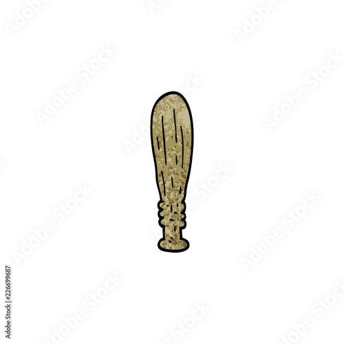 cartoon doodle wooden bat