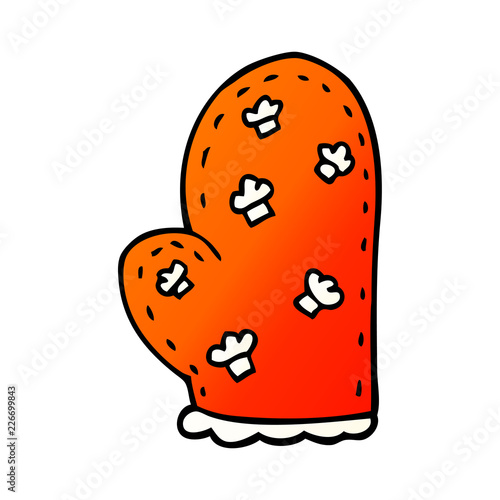 cartoon doodle oven glove
