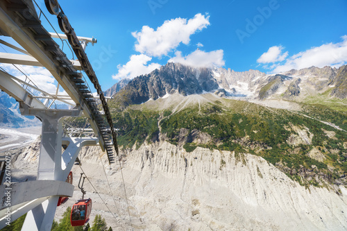 Traveling to high French Alps in Chamonix