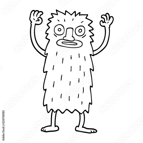 line drawing cartoon yeti monster