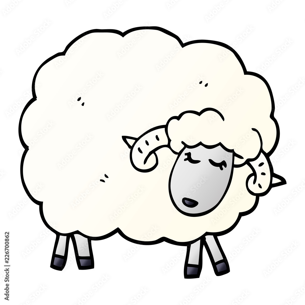 cartoon doodle sheep with horns cartoon doodle sheep with horns