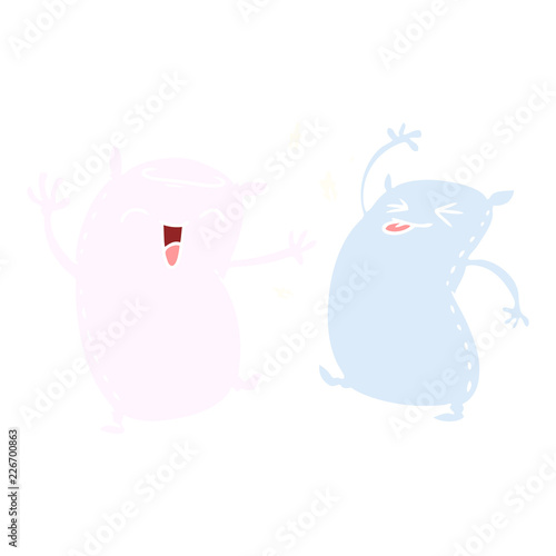 flat color style cartoon pillows