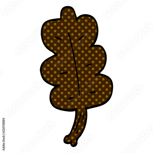 cartoon doodle autumnal leaf