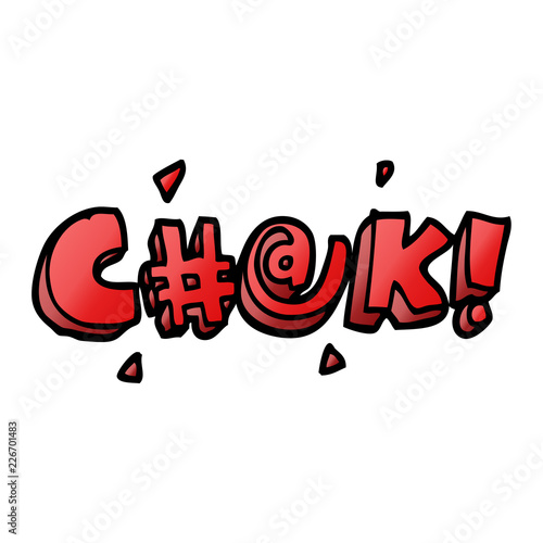 cartoon doodle swear word
