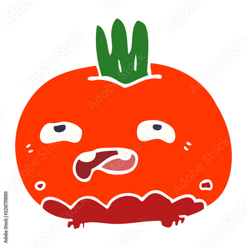 cartoon doodle happy root vegetable