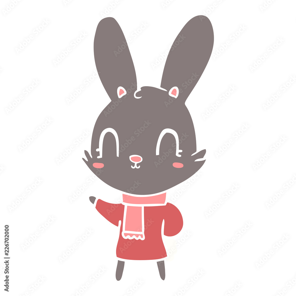 cute flat color style cartoon rabbit wearing clothes cute flat color style cartoon rabbit wearing clothes