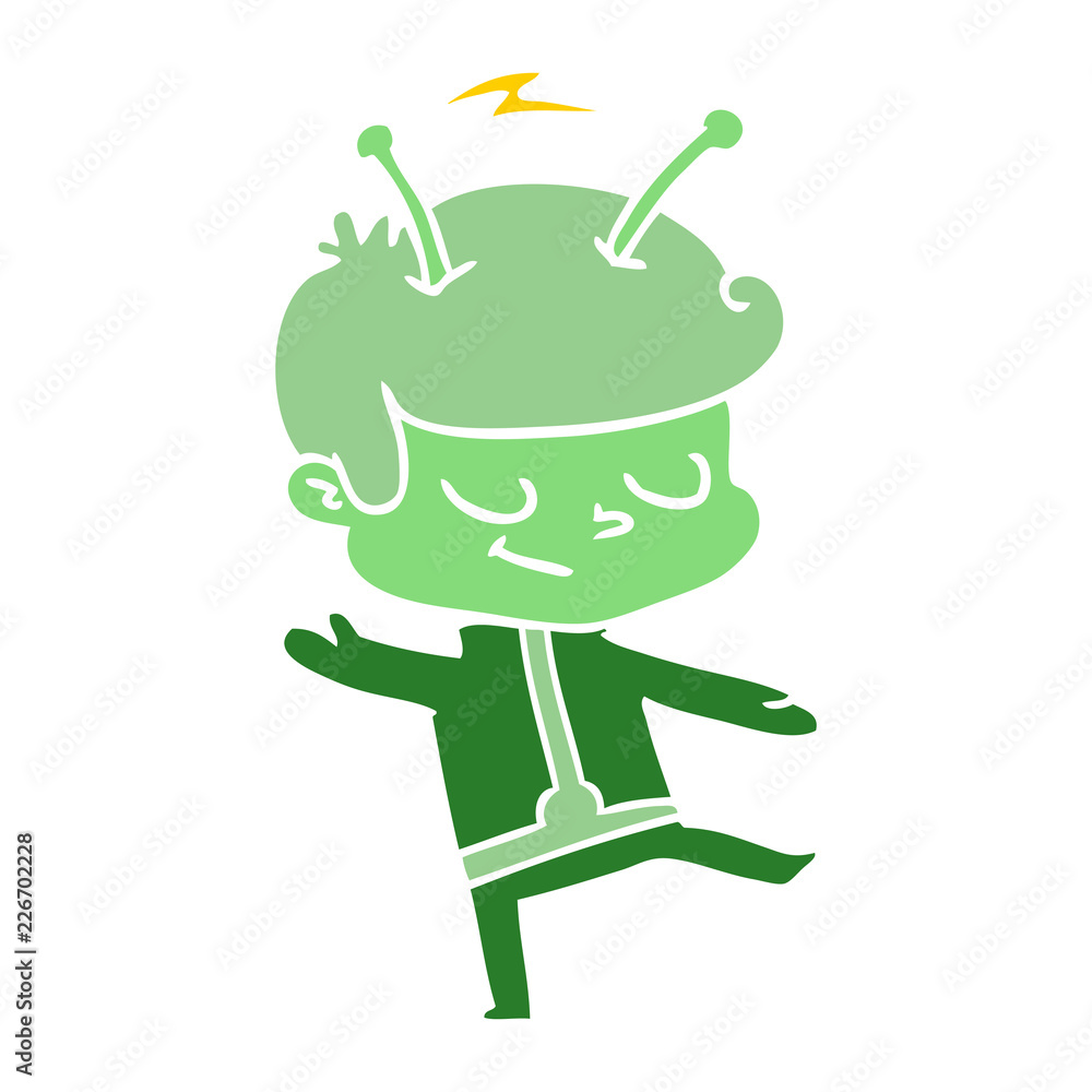 friendly flat color style cartoon spaceman dancing friendly flat color style cartoon spaceman dancing
