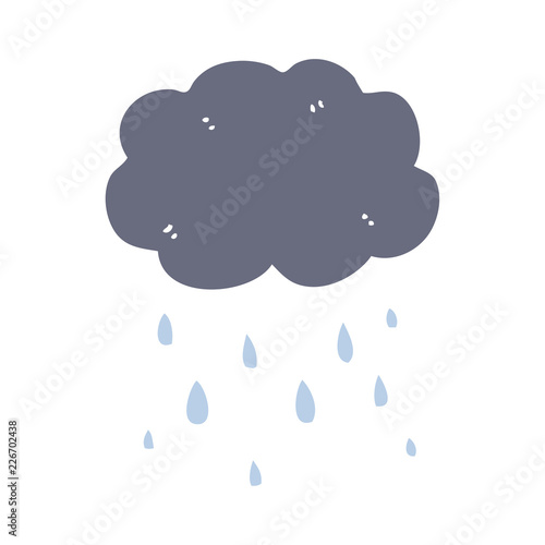 flat color style cartoon cloud raining
