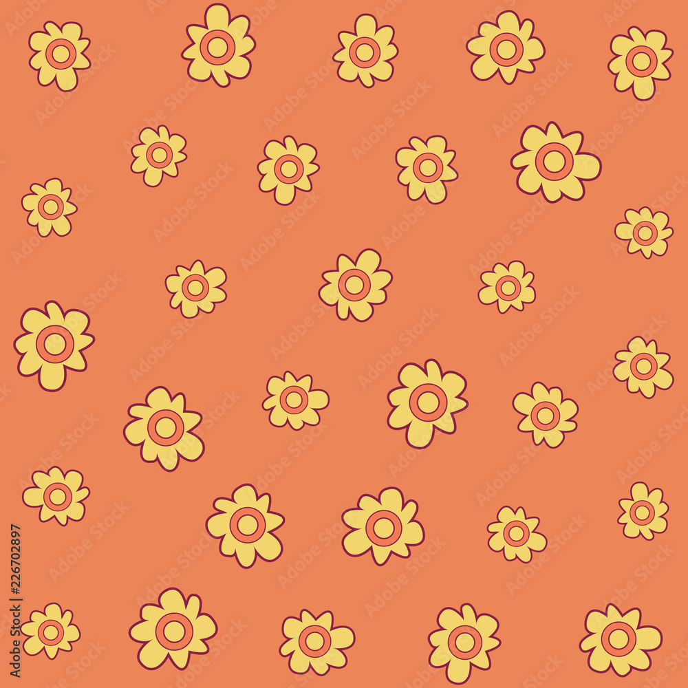 Flower cartoon isolated pattern background