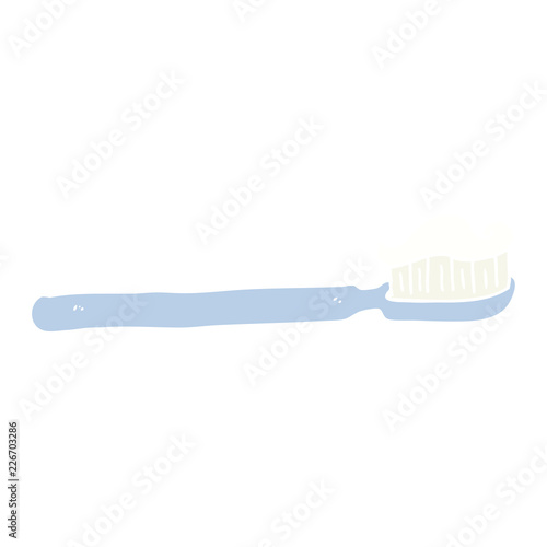 flat color illustration of a cartoon toothbrush