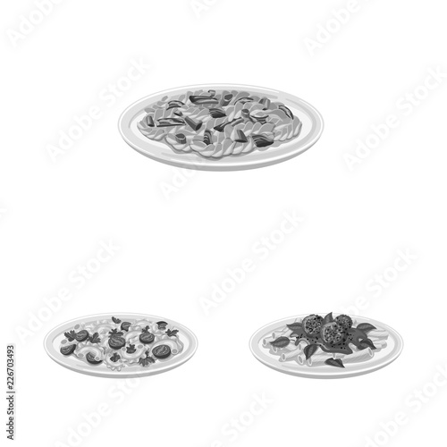 Isolated object of pasta and carbohydrate icon. Collection of pasta and macaroni stock symbol for web.