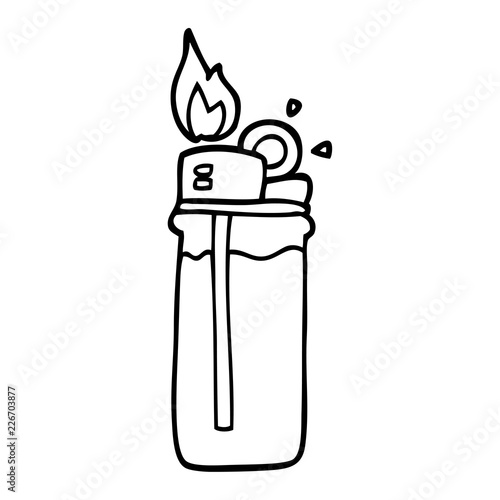 line drawing cartoon disposable lighter