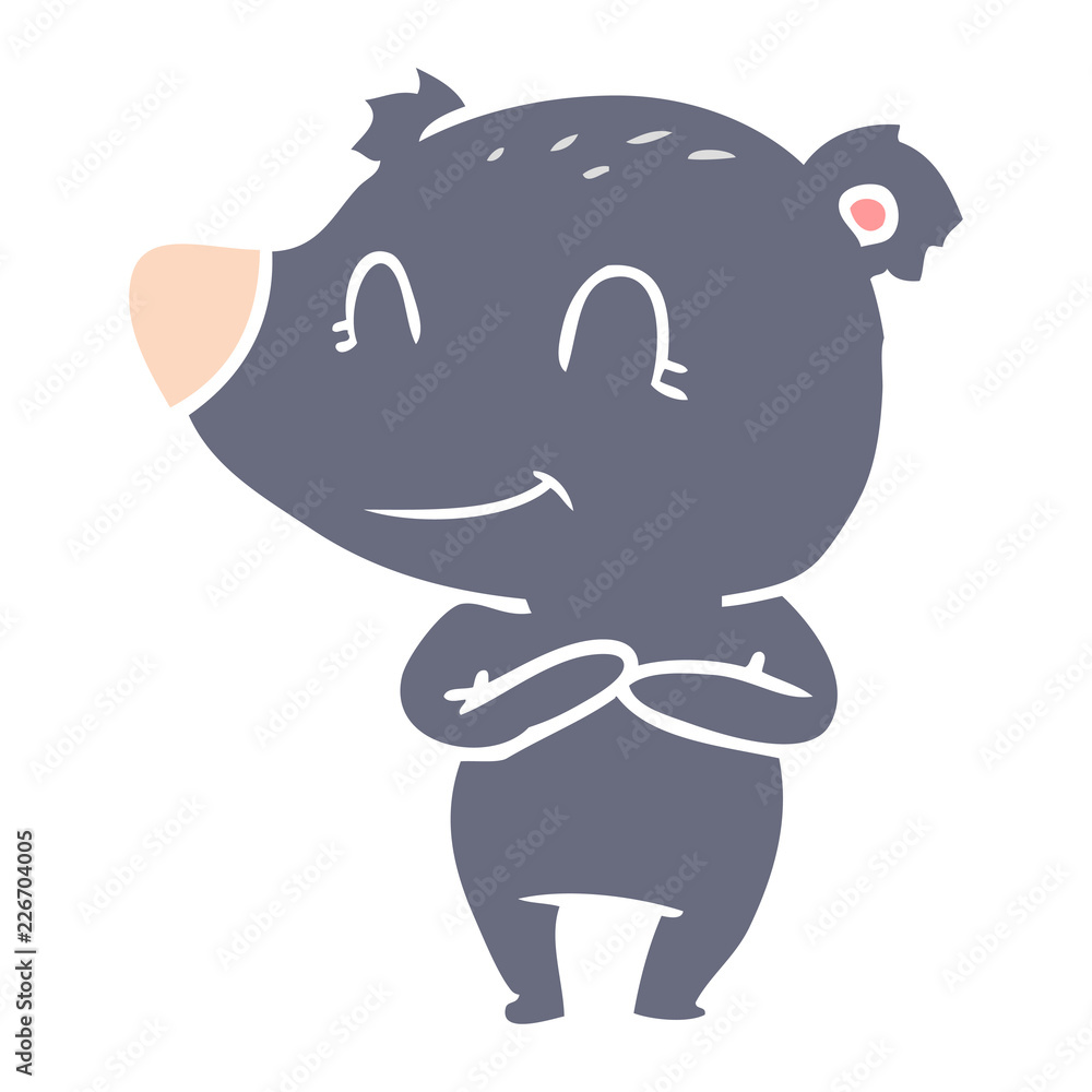 Fototapeta premium friendly bear flat color style cartoon