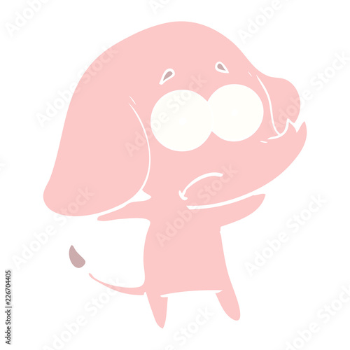flat color style cartoon unsure elephant