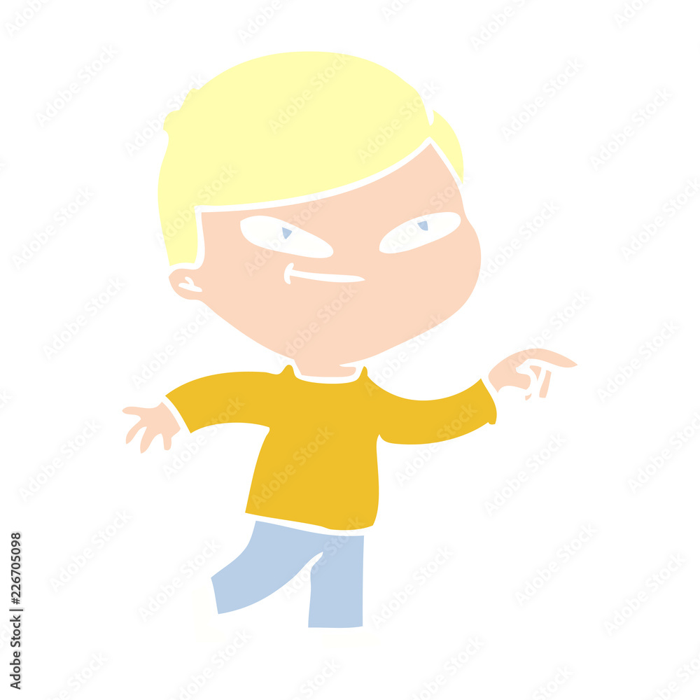 flat color style cartoon pointing man flat color style cartoon pointing man