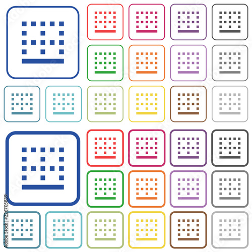 Bottom border outlined flat color icons