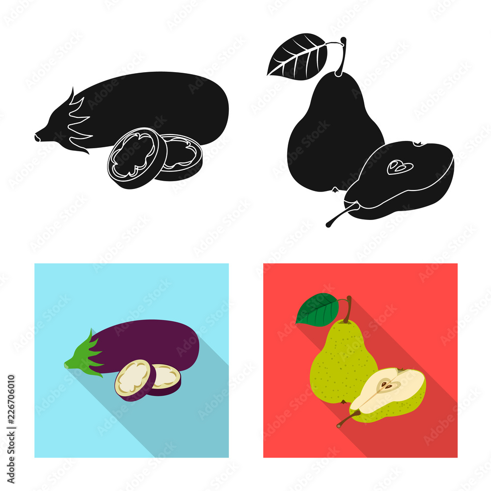 Vector design of vegetable and fruit symbol. Set of vegetable and vegetarian stock symbol for web. Vector design of vegetable and fruit symbol. Set of vegetable and vegetarian stock symbol for web.