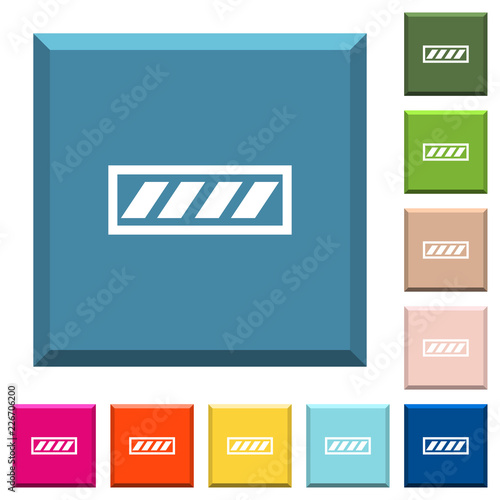 Progress bar white icons on edged square buttons