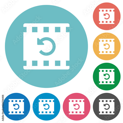 Undo movie changes flat round icons