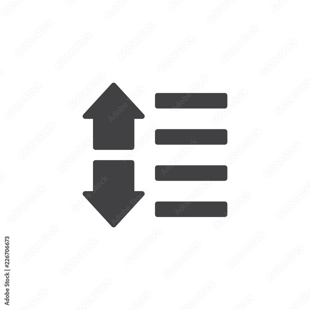 Sort down and up arrows vector icon. filled flat sign for mobile concept and web design. Sorting simple solid icon. Symbol, logo illustration. Pixel perfect vector graphics Sort down and up arrows vector icon. filled flat sign for mobile concept and web design. Sorting simple solid icon. Symbol, logo illustration. Pixel perfect vector graphics