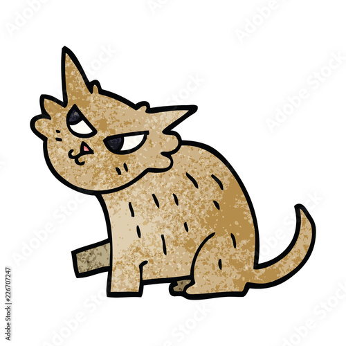 cartoon doodle sly cat