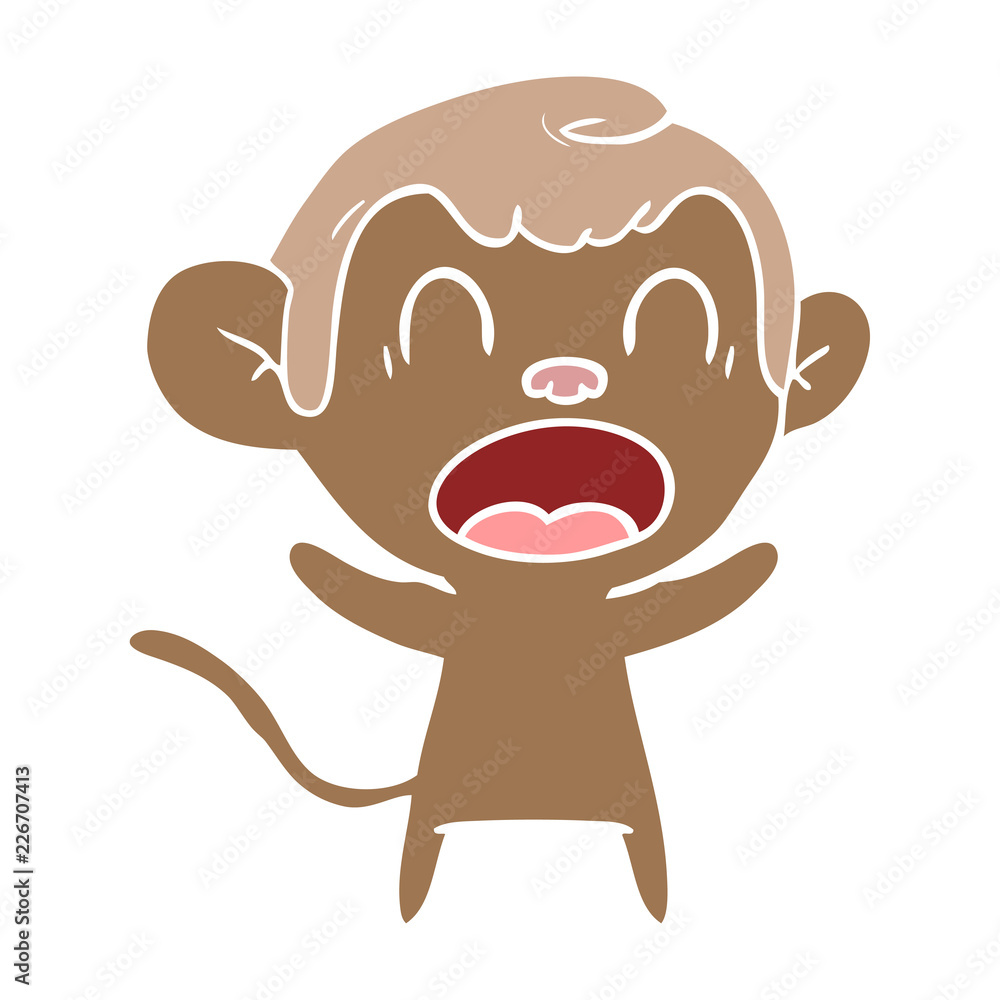 shouting flat color style cartoon monkey shouting flat color style cartoon monkey