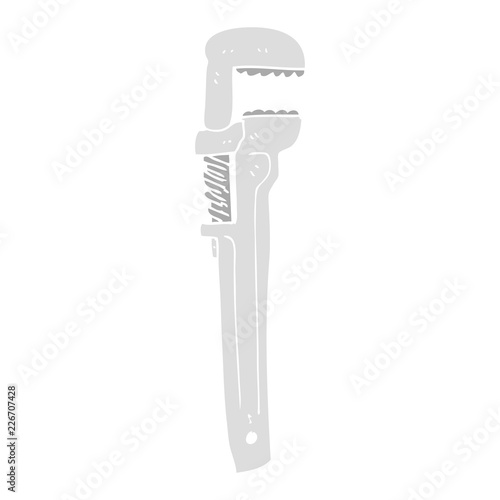 flat color illustration of a cartoon adjustable wrench