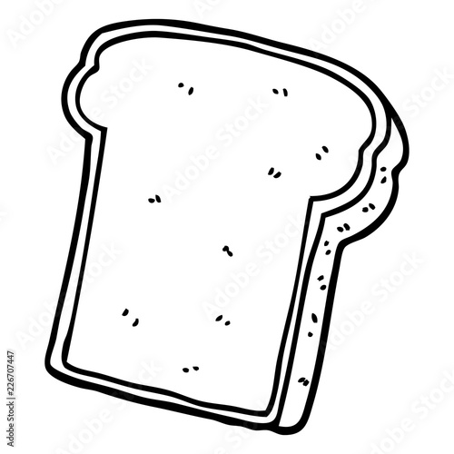 line drawing cartoon slice of bread