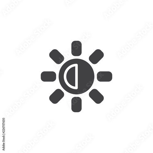 Brightness and contrast button vector icon. filled flat sign for mobile concept and web design. designer utility simple solid icon. Symbol, logo illustration. Pixel perfect vector graphics