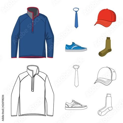 Vector design of man and clothing sign. Set of man and wear vector icon for stock.