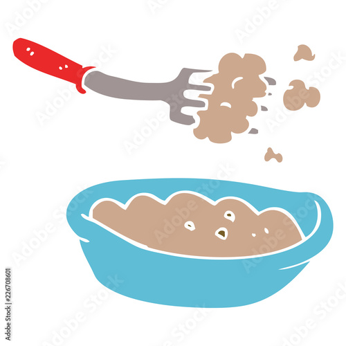 cartoon doodle bowl of food